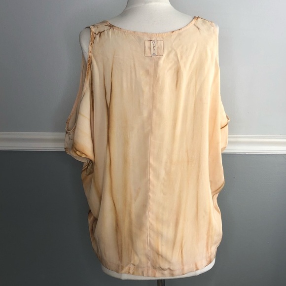 Gypsy 05 100% Silk Cold Shoulder Tie Dye Top - Picture 2 of 8